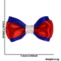 Onafhankelijkheidsdag haarclip met rood wit blauwe lintstrik 7.5cm breedte model - Dubbele Laag Blauw Rood