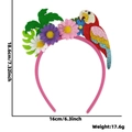 Hawaii-Haarreif mit rotem Papagei und bunten Blumen für Sommer-Themenpartys - Einheitsgröße / Papagei & Kokosnussbaum