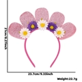 Rosa Glitzer-Haarreif mit weißen und lila Kunstmargariten für Sommer-Strandpartys - Einheitsgröße / Blütenblatt Stil