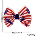 Independence Day hair clip with US flag bow pattern and blue velvet center detail - Hat and Arm Print