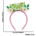 Pink flamingo party headband with lemon and daisy felt decorations for beach events - Lemon & White Flower