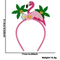 Pink flamingo and palm tree headpiece with sequins for Hawaiian party theme - Flamingo & Coconut Palm