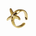 Anello regolabile a forma di stella marina dorata lucida in acciaio inox stile minimalista - Oro