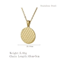 Detail of golden stainless steel ball pendant showing 20mm diameter and 5.01g weight - Tennis Ball
