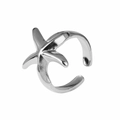 Anello regolabile a stella marina in argento lucido per vacanze estive - Argento
