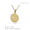 Detailed macro view of a gold basketball pendant necklace showing fine sports texture - Basketball