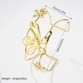 Dettaglio delle dimensioni del bracciale rigido dorato floreale con larghezza di 3,5 cm - Fiore Oro (LB1001)