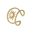 Eleganter vergoldeter Stern-Ohrklemme mit Perlenrahmen auf weißem Hintergrund - Einstellbar / Gold