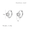 Orecchini a cerchio in acciaio inossidabile argento con ciondolo a stella e cristallo - Stile Stella A Cinque Punte (LE3531 Argento) / Argento
