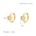 Orecchini a cerchio a stella dorati in acciaio inox con zirconi trasparenti - Stile Stella A Cinque Punte (LE3531 Oro) / Oro
