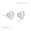 Orecchini a cerchio in acciaio inossidabile argento con zirconi geometrici - Stile Tondo (LE3532 Argento) / Argento