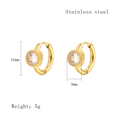 Orecchini a cerchio in acciaio inossidabile dorato con cristallo, altezza 16 mm - Stile Tondo (LE3532 Oro) / Oro