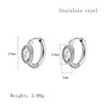 Orecchini a cerchio marquise in acciaio argento con strass e specifiche di misura - Stile Marquise (LE3536 Argento)