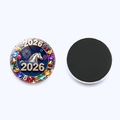 2026 Year of the Horse crystal glass fridge magnet with colorful gemstones and horse pattern - Style 11 (JY9668-11)