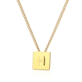 Goldene Edelstahlkette mit quadratischem Anhänger und geprägtem Buchstaben H Design - Gold Buchstabe H