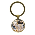 Portachiavi zodiaco cinese bue con anello in bronzo e ciondolo a forma di toro - Bue (Bronzo-2)