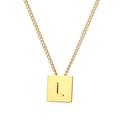 Vergoldete Edelstahlkette mit quadratischem Anhänger und Gravur des Buchstabens L - Gold Buchstabe L