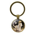Portachiavi vintage in bronzo con pendente a tigre e motivi di nuvole di buon auspicio - Tigre (Bronzo-3)