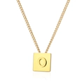 Eleganter goldener quadratischer Anhänger mit Buchstabe O an einer Edelstahlkette - Gold Buchstabe O