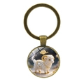 Portachiavi pecora zodiaco con finitura in bronzo vintage e illustrazione di agnello - Pecora (Bronzo-8)
