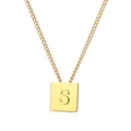 Minimalistische goldene Titanstahl-Halskette mit quadratischem S-Buchstaben-Anhänger - Gold Buchstabe S