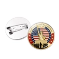 USA 250th Anniversary commemorative pin badge with Statue of Liberty and US flag design - Statue of Liberty and Flag Style (Silver)