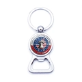 Detail of metal bottle opener keychain with US 250th anniversary liberty bell emblem - US Founding Memorial Style (JY9678-11)