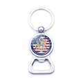 US 250th Anniversary silver metal keychain with eagle emblem and beer bottle opener - US Emblem Eagle Style (JY9678-10)