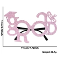 Pink glitter GRAD party glasses for 2026 graduation ceremony with size measurements - Pink