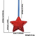 Rode pailletten ster hanger voor Onafhankelijkheidsdag met blauw lint en afmetingen - Klein / Rood