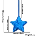 Blauwe glitter ster hanger voor decoratie met ophangkoord voor feestelijke sfeer - Klein / Blauw