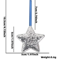 Silver sequin star ornament with blue string for patriotic party decor with dimensions - Small Silver