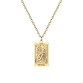 Collier avec pendentif carte de tarot dorée L'Étoile et chaîne à maillons simples - Style L'Étoile