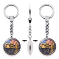 Detail of USA 250th anniversary metal keychain showing patriotic 1776-2026 design - Jy9683-9
