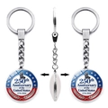 Detail view of the 250th anniversary United States commemorative metal keychain pendant - Jy9683-8