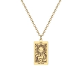 Collier tarot doré avec pendentif Le Soleil et chaîne à maillons polis pour hommes et femmes - Style Le Soleil