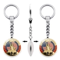 US 250th Anniversary keychain featuring the Statue of Liberty and US flag design - Statue of Liberty and Flag Pattern (JY9683-1)