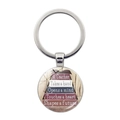 Silver teacher appreciation keychain with inspirational glass dome quote charm - Inspirational Slogan Design (JY0038-2)