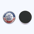US 250th anniversary round fridge magnet with 1776-2026 flag design and magnetic back - Anniversary Text Style (JY9679-3)