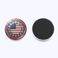 Aimant de frigo rond USA 250e anniversaire en verre avec drapeau 1776-2026 et aimant souple - Style Emblème du Drapeau National (JY9679-7)