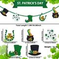 St. Patricks Day Filz Kleeblatt Girlande mit Goldtopf und grünen Stiefeln Party Deko - Irisches Festival Hängestil A