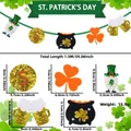 St. Patricks Day Girlande Set mit Kobold, Kleeblatt und Goldmünzen Dekorationen - Irisches Festival Hängestil B