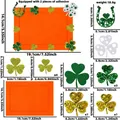 Size chart for St. Patrick's Day DIY felt photo frame with shamrock decorations - Irish Festival DIY Frame / Orange