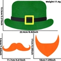Chapeau vert de la Saint-Patrick avec moustache et barbe orange pour fête - Style Chapeau Moustache et Barbe Complète