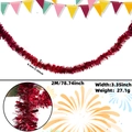 2m dark red metallic tinsel garland for wedding party decoration with 8.5cm width - 2 Meters / Red Thick and Thin Alternating