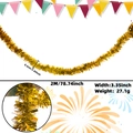 Golden 2M tinsel garland for party decoration with 8.5cm width and feather texture - 2 Meters / Gold Thick and Thin Alternating