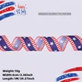 USA Unabhängigkeitstag Band mit roten weißen blauen Sternen und Streifen Dekoration - Rot Weiß Streifen Sterne / 1 Meter