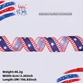 USA Flagge Geschenkband mit rot-weiß-blauen Sternen und Streifen für Unabhängigkeitstag - Rot Weiß Streifen Sterne / 5 Meter/Packung