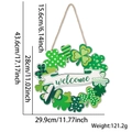 St. Patrick's Day Willkommensschild mit Kleeblatt-Kranz und Maßangaben für Türen - Kleeblatt Willkommensschild