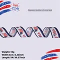 Nastro 6cm Indipendenza USA con mappa a stelle e strisce e scritte USA rosse - Stile Mappa USA / 1 Metro